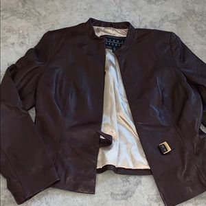 Siena Studio eggplant 100% leather jacket
